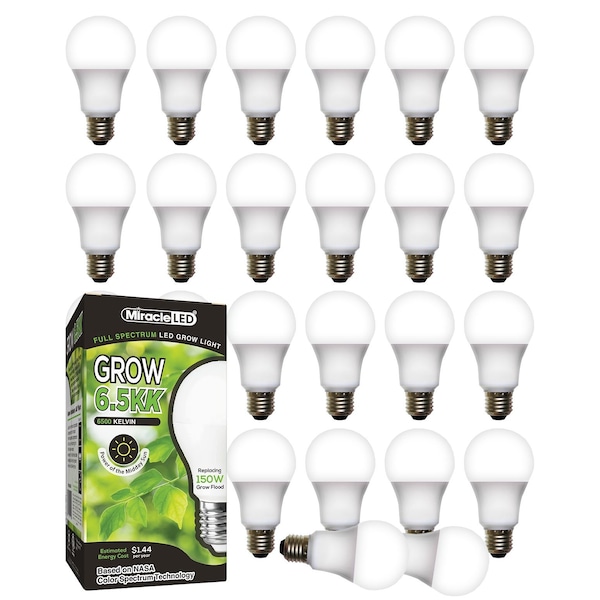 Miracle Led 6.5KK Pro-Pk Indoor Grow Lght Bulb, 6500K Full Spec Rplc 150W Grow Bulbs for Vegetables/Herbs, 24PK 801883 - main